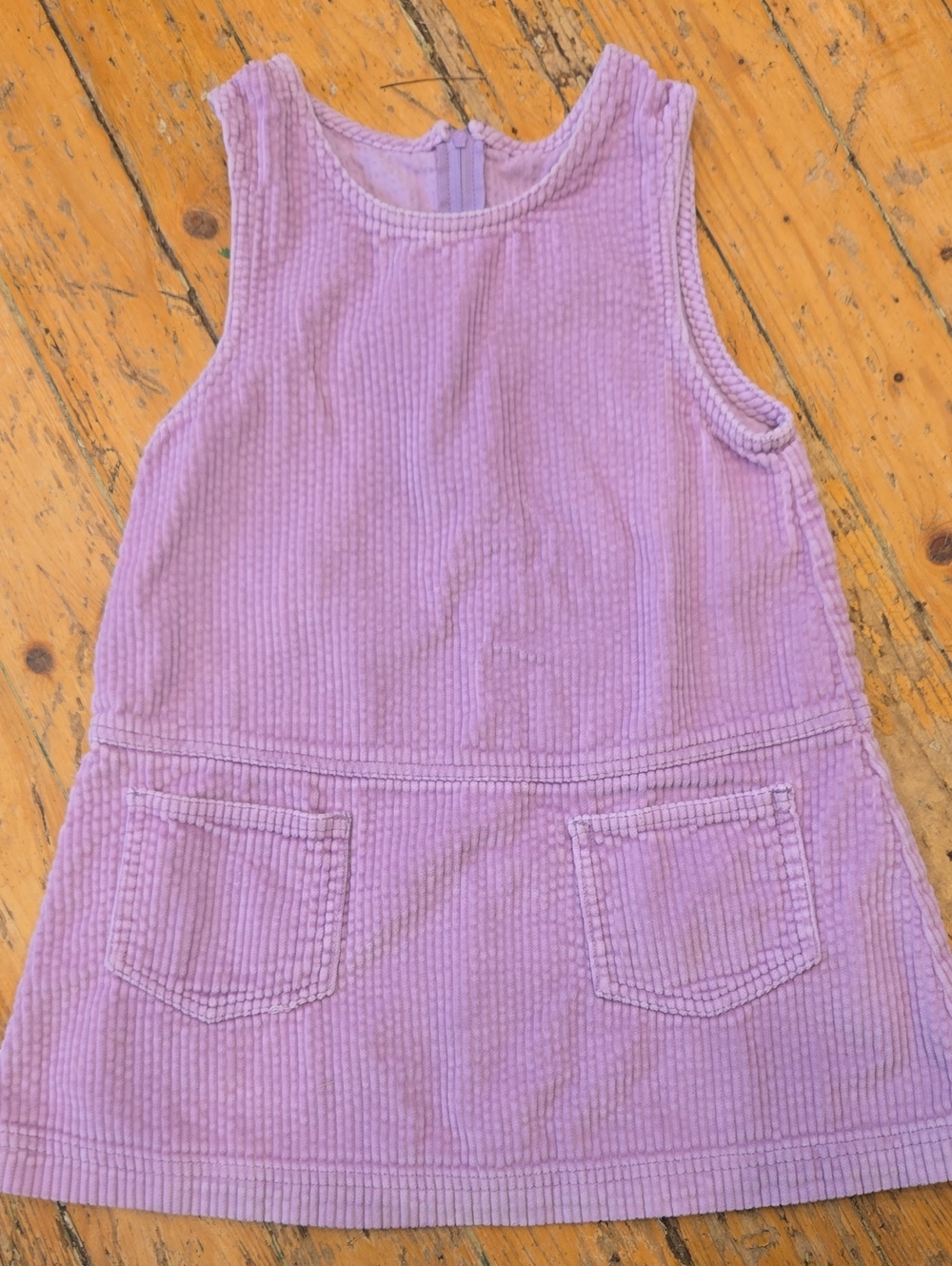 Vintage LL BEAN Girls' Lavender Corduroy Pinafore Dress